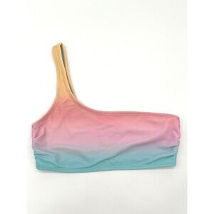 Cabana‎ by Crown Ivy One Shoulder Bikini Top Medium Ombre Rainbow Beachy Indie